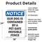 Signmission Our Dog Is Contained By A Pet-Safe, 18 in W x Rectangle, Plastic OS-2PACK-NS-P-1824-V-17065 - alternate 4